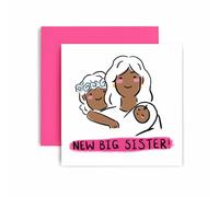 Huxters Congratulations on Becoming a Big Sister - New Sister - Little Sister Baby Card - 14.8cm (style 2)