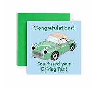 Huxters Congratulations Passed Driving Test Card Congratulations - You Passed - Passing Driving Test Gifts - Well Done Congrats Driving Test Pass- Greeting Cards for Learner Driving Test Exam (Car)