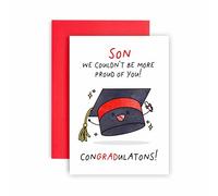 Huxters Congratulations University Graduations Card for Son Passing Exams and Graduations 2:1 First Class - Aced It You Passed - Well done - 14.8cm (Son)