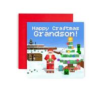 Huxters Cool Christmas Card for Grandson - Christmas Gaming Gamer - Christmas card for him and Men - Grandson Uncle Brother Son Card - 14.8cm (Grandson)