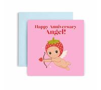 Huxters Cute Anniversary day card for Husband and Wife Cards for Girlfriend Boyfriend - Wedding Anniversaries - Sonny Angel Design - (Anniv Sonny)