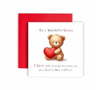 Huxters Cute Birthday Card for Granny Mother's Day Card for Granny Bear Heart I Love you Everyday Card to Prove it Card for Her Women Granny - 14.8cm (Granny)