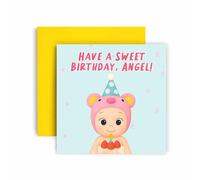 Huxters Cute Birthday Card for Her Friends - Besties Boyfriend Girlfriend - Sonny Angel Design - (Birth Sonny)