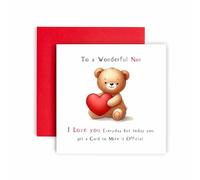Huxters Cute Birthday Card for Nan Mother's Day Card for Nan Bear Heart I Love you Everyday Card to Prove it Card for Her Women Nan - 14.8cm (Nan)