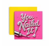 Huxters Cute Greetings Card for Her - Passed Exams Test Achievement - Congratulations Card for Daughter Niece Sister Friend - You Nailed It! - Nail Polish Style Card