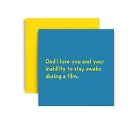 Huxters Dad Birthday Cards - Dad Falling Asleep - Father’s Day, Dad Birthday Funny Birthday Card -Grandad birthday card - Recyclable Envelope - 14.8cm Square