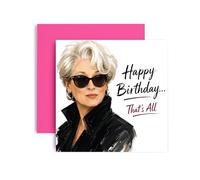 Huxters Devil Wears Prada Birthday Card for Her, Funny Happy Birthday Greeting Card from Women Mum Daughter Sister Meryl Miranda Priestly Auntie Cards