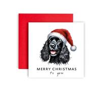Huxters Dog Christmas Card - Cocker Spaniel Black - Merry Christmas to Dog Mum and Dog Dad - Christmas Card from the Dog to Friends Family First Christmas (Cocker Spaniel Black)
