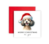 Huxters Dog Christmas Card - Poodle - Merry Christmas to Dog Mum and Dog Dad - Christmas Card from the Dog to Friends Family First Christmas (Poodle)