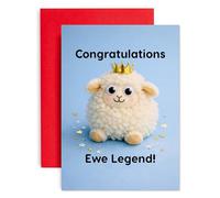 Huxters “Ewe Legend!” Congratulations Card - Funny Sheep Well Done Card - Congrats Card For Passing Exams Driving Test Achievement