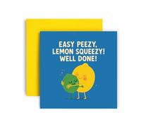 Huxters Exam congratulations Card You passed Your Exams Well Done Cards Easy Peasy Lemon Squeezy - (Easy)
