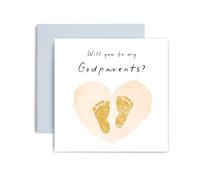 Huxters Expecting Baby Card Will you be my Godparents Announcement Shower Will you be my Godparents We're Pregnant - 14.8cm (Godparents)