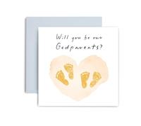 Huxters Expecting Twins Baby Card Will you be Our Godparents Announcement Shower Will you be Our Godparents We're Pregnant - 14.8cm (Godparents)