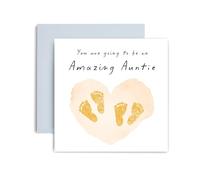 Huxters Expecting Twins Baby Card You are Going to Be Amazing Twin Auntie Announcement Shower We're Pregnant - 14.8cm (Expecting Twin Auntie)