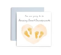 Huxters Expecting Twins Baby Card You are Going to Be Amazing Twin Great Grandparents Announcement Shower We're Pregnant - 14.8cm (Expecting Twin Great Grandparents)