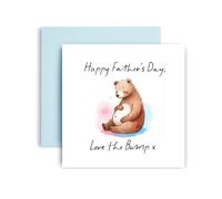 Huxters Father's Day Card Love the Bump Bear Special card from Daughter Son - 14.8cm