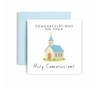 Huxters First Holy Communion Card for Boy - Chapel Design - Thoughtful Religious Greeting Card for a Special Milestone - 17 by 12cm (Boy)