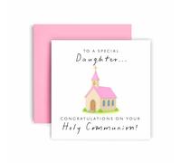 Huxters First Holy Communion Card for Daughter - Chapel Design - Thoughtful Religious Greeting Card for a Special Milestone - 17 by 12cm (Daughter)
