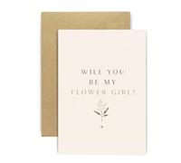 Huxters Flower Girl Proposal Card - Elegant Floral Design with Heart Detail - Cute Wedding Party Proposal Card for Niece, Daughter, Granddaughter (Flower Girl)