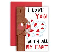 Huxters Funny Anniversary Card - I Love You with All My Fart Birthday Card - Hilarious Valentines Card for Husband, Wife, Boyfriend, Girlfriend - Eco-Friendly Uncoated Paper - A5 (Bottom 1)