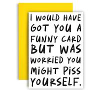 Huxters Funny Birthday Card - A5 Happy Birthday Card her for friend - gifts for women friends - Birthday Card for Him and Her - Ideal for Friends, Family, Colleagues - Blank Interior (Pee yourself)