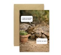 Huxters Funny Birthday Card for Dad or Uncle - Sarcastic Tortoise Midlife Crisis Joke Design - Hilarious Getting Older Humour Greeting Card for Him Father