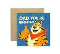 Huxters Funny Birthday Card for Dad You're Great Tiger Father's Day Card - Special card from Daughter Son - 14.8cm