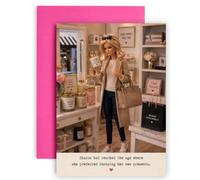 Huxters Funny Birthday Card for Her - “Choosing Her Own Presents” Shopping Humour Card - Stylish Boutique Gift Card for Women, Mum, Sister or Friend (Sharon)