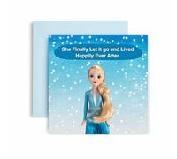 Huxters Funny Birthday Card for Her Friend Female - She Lived Happily Ever After - Card for Mum Sister Auntie Daughter In law 14.8cm