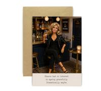 Huxters Funny Birthday Card for Her - “Sharon Had No Interest in Ageing Gracefully. Dramatically, Maybe.” - Humorous Birthday Gift for Women, Friend or Sister (Being Dramatic)