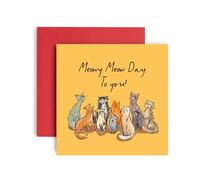 Huxters Funny Birthday Card for Men and Women - Meowy Meow Card for Friend Female Mum Dog Dad - 14.8cm (Meowy Meow)