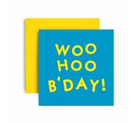 Huxters Funny Birthday Card - Woo Hoo - Happy Birthday Card for her - gifts for women - Friend Birthday Card - Gift card - Funny Card for Sister - Mum 14.8cm (Woo Hoo Blue)