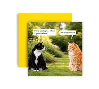 Huxters Funny Cat Birthday Card - Sarcastic Cat Joke About Ignoring Humans - Birthday Card for Pet Lovers - Sassy Pet Humor Greeting Card