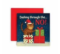 Huxters Funny Christmas card - Dashing through the No Anti Christmas Festive Holidays Xmas Cards