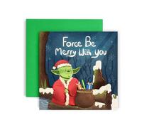 Huxters Funny Christmas Card for her him men Dad Uncle Friend - Merry Force Be with You - Gift card - Brother Son Grandson 17 by 12cm