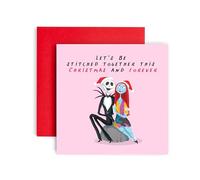 Huxters Funny Christmas Card for Husband Wife - Stitched Together - Boyfriend and Girlfriend Christmas - Christmas card Anti Xmas Traditions