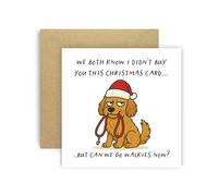 Huxters Funny Christmas Card from Dog Cockapoo for Mum Dad Doggy Parents Dogs Cards - We Both Know I Didn’t Buy You This Card But Can We Go Walkies Now? (Cockapoo)