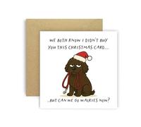 Huxters Funny Christmas Card from Dog Newfoundland for Mum Dad Doggy Parents Dogs Cards - We Both Know I Didn’t Buy You This Card But Can We Go Walkies Now? (Newfoundland)