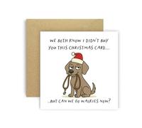 Huxters Funny Christmas Card from Dog Weimaraner for Mum Dad Doggy Parents Dogs Cards - We Both Know I Didn’t Buy You This Card But Can We Go Walkies Now? (Weimaraner)