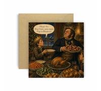 Huxters Funny Christmas Card - Oliver Twist Design - Please Sir, May I have some more Pigs in Blankets