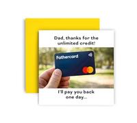 Huxters Funny Father’s Day Card for Dad - Unlimited Credit Joke Card “Fathercard” Design - Humorous Dad Gift from Son Daughter