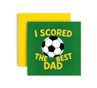 Huxters Funny Happy Fathers day Card to Football Dad Best Score Goals Dads by Goals Scored Funny Cards Card for Him Men - 14.8cm (Scored Dad)