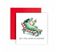 Huxters Funny Leaving Card for Her Women Man Him Later Alligator Colleague Co Worker Boss - 14.8cm