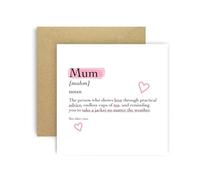Huxters Funny Mother's Day Card Definition for Mum - Love through Advice, Tea and Jackets - Card for Mum - Funny Definition Dictionary Style Card - Blank inside - (Mum Jacket)
