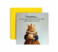 Huxters Funny Mummy Happy Birthday Card - Every Queen Cat Deserves Her Day Gift Card for Her Card for Mummy - 14.8cm (Mummy)