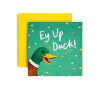 Huxters Funny Nottingham Birthday Card - Classic Nottinghamshire Phrase with Smiling Duck Illustration - Regional Humour Greeting Card for Men Women Him or Her