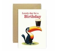 Huxters Funny Toucan Lovely Day for a Birthday Card Guinness for Him Men Son Grandson Dad Uncle Brother 18th 21st 30th 40th Birthdays Cards - 14.8cm (Cartoon)