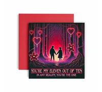 Huxters Funny Valentines day card - Stranger Things You're my Eleven out of Ten Boyfriend Girlfriend card - Husband Wife Wedding Anniversary Card -14.8cm (11 out of 10)