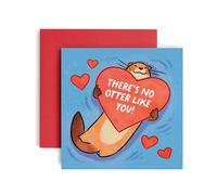 Huxters Funny Valentines day card - There’s no otter like you! Boyfriend Girlfriend card - Husband Wife Wedding Anniversary Card -14.8cm (No Otter Like You)