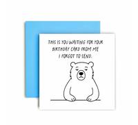 Huxters Funny You waiting for card I forgot to send Birthday Card for Card for Him Men her Women - Brother Sister Friend Son Daughter Nephew 14.8cm (forgot)